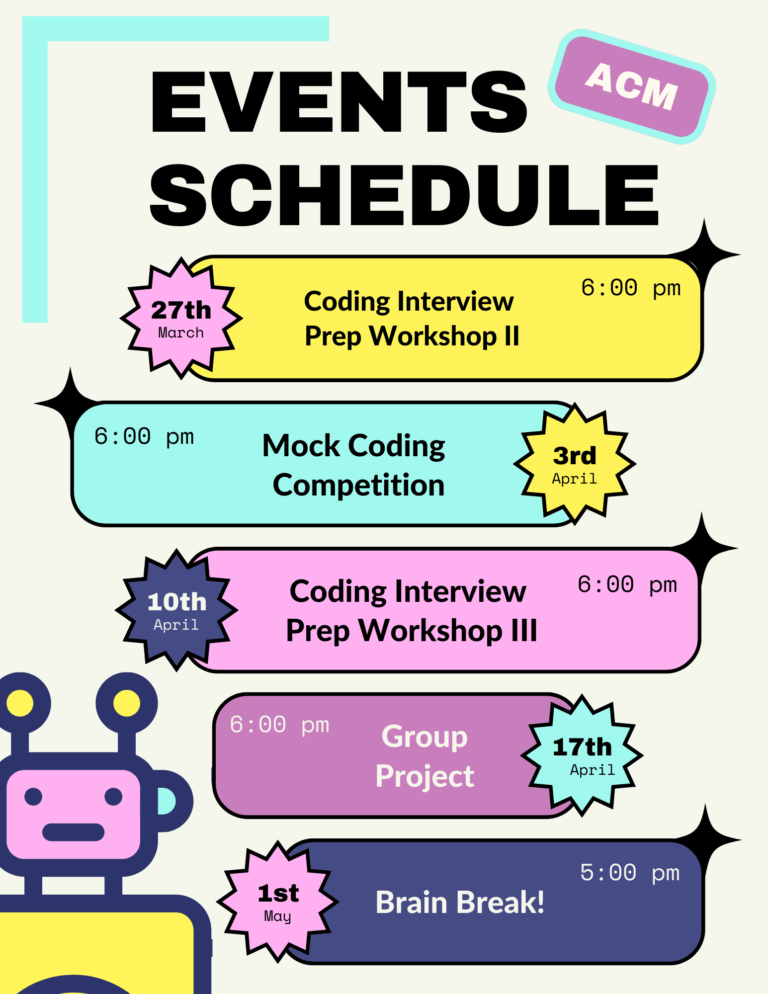 ACM Student Group: Spring 2024 Events